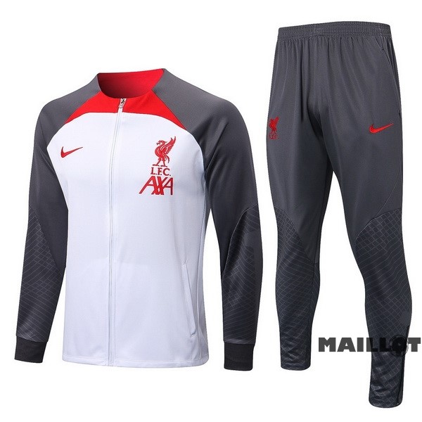 Foot Maillot Pas Cher Survêtements Liverpool 2022 2023 Blanc Gris