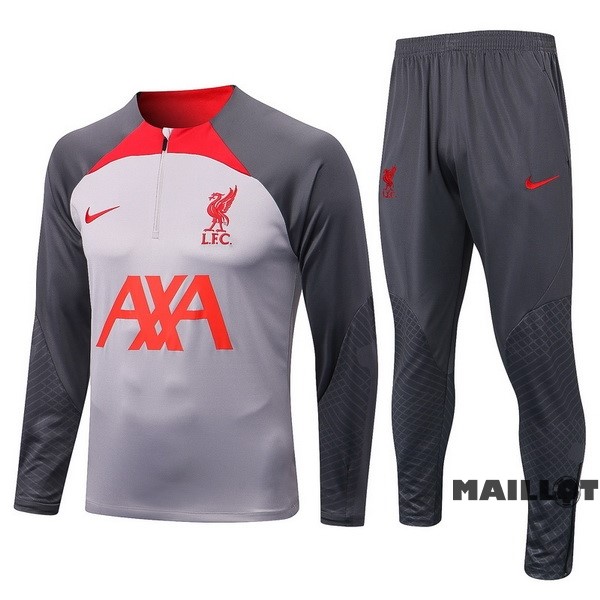 Foot Maillot Pas Cher Survêtements Liverpool 2022 2023 Gris Rouge