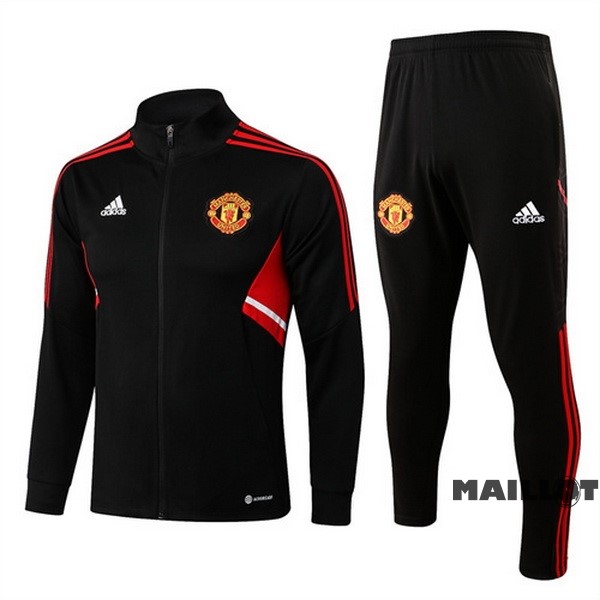 Foot Maillot Pas Cher Survêtements Manchester United 2022 2023 Noir I Rouge