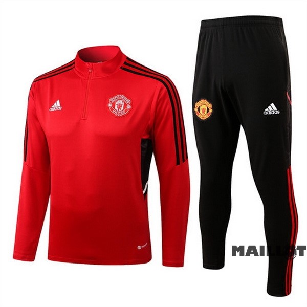 Foot Maillot Pas Cher Survêtements Manchester United 2022 2023 Rouge I Noir