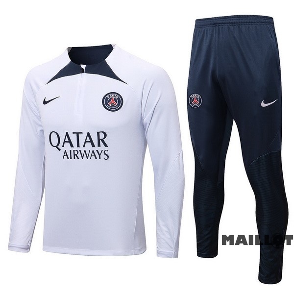 Foot Maillot Pas Cher Survêtements Paris Saint Germain 2022 2023 Blanc Bleu Marine