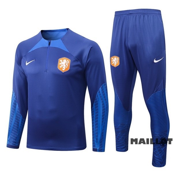 Foot Maillot Pas Cher Survêtements Pays Bas 2022 II Bleu