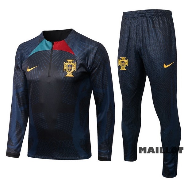 Foot Maillot Pas Cher Survêtements Portugal 2022 Noir Bleu