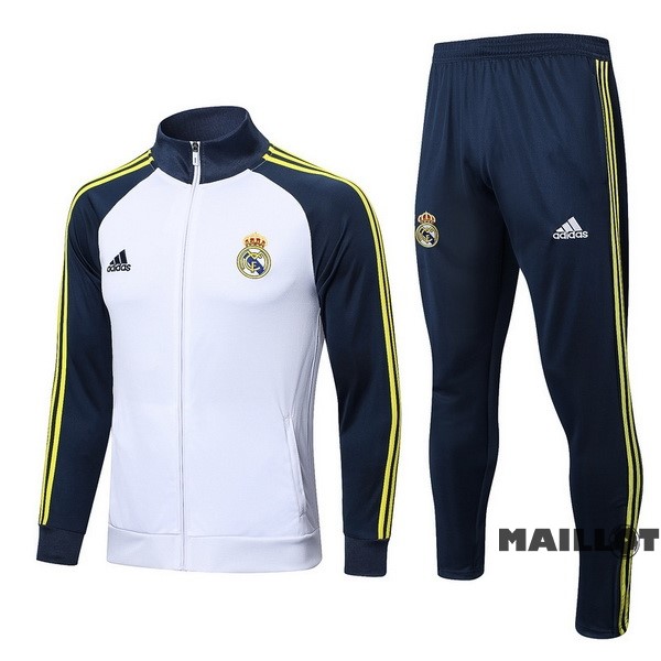 Foot Maillot Pas Cher Survêtements Real Madrid 2022 2023 Blanc Jaune