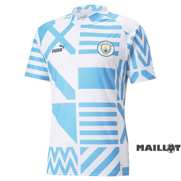 Foot Maillot Pas Cher Thailande Antes del Juego Maillot Manchester City 2022 2023 Bleu