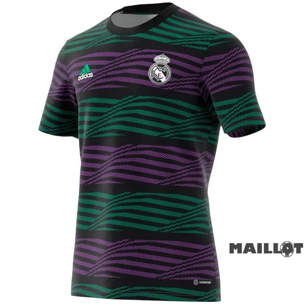 Foot Maillot Pas Cher Thailande Antes del Juego Maillot Real Madrid 2023 2024 Purpura Vert