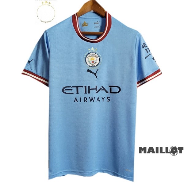 Foot Maillot Pas Cher Thailande Domicile Campeón Maillot Manchester City 2022 2023 Bleu