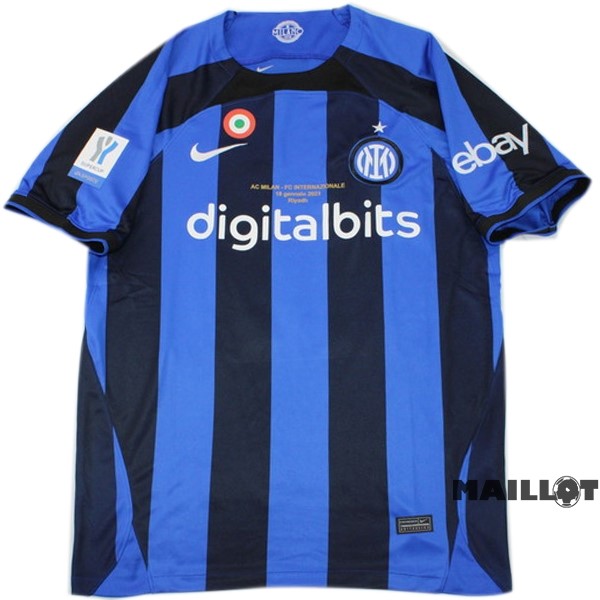 Foot Maillot Pas Cher Thailande Domicile Finales Maillot Inter Milán 2022 2023 Bleu