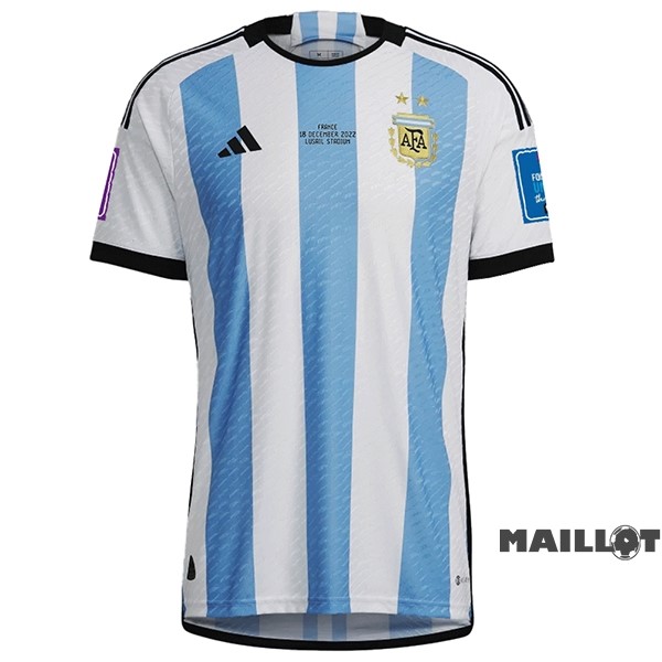 Foot Maillot Pas Cher Thailande Domicile Joueurs Maillot Argentine Finales 2022 Bleu Blanc