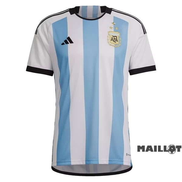 Foot Maillot Pas Cher Thailande Domicile Maillot Argentine 3 Stars 2022 Bleu Blanc