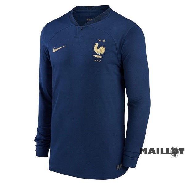 Foot Maillot Pas Cher Thailande Domicile Manches Longues France 2022 Bleu