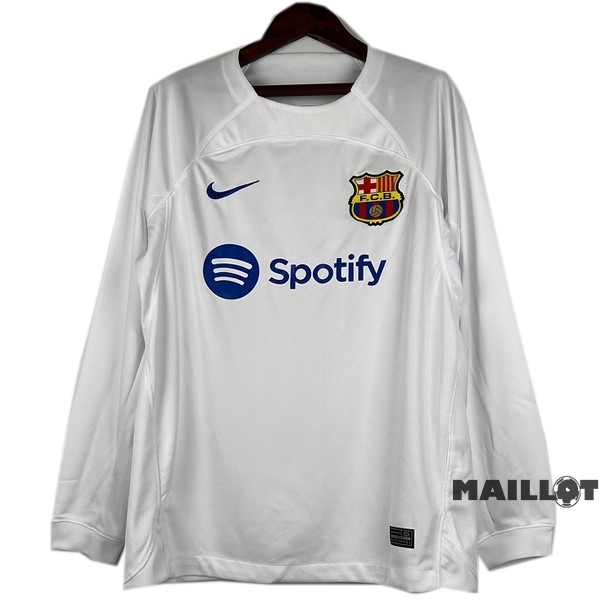 Foot Maillot Pas Cher Thailande Exterieur Maillot Manches Longues Barcelona 2023 2024 Blanc