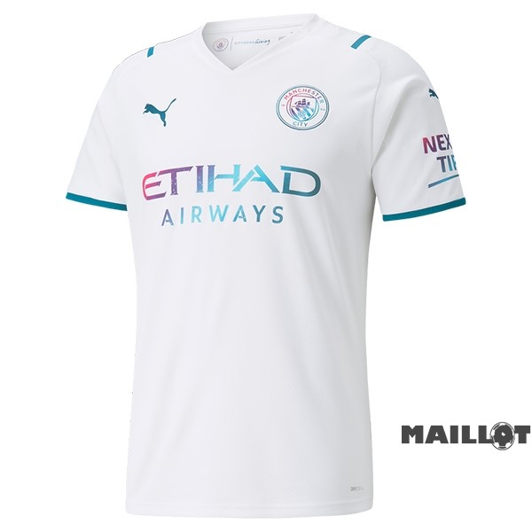 Foot Maillot Pas Cher Thailande Exterieur Maillot Manchester City 2021 2022 Blanc