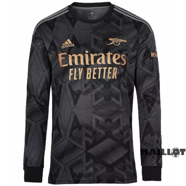 Foot Maillot Pas Cher Thailande Exterieur Manches Longues Arsenal 2022 2023 Noir