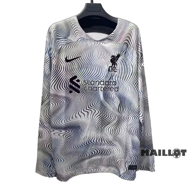 Foot Maillot Pas Cher Thailande Exterieur Manches Longues Liverpool 2022 2023 Blanc