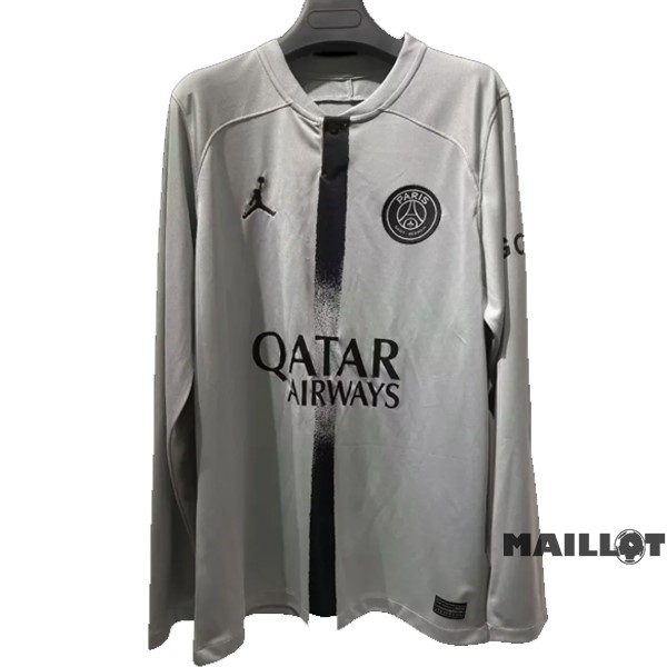 Foot Maillot Pas Cher Thailande Exterieur Manches Longues Paris Saint Germain 2022 2023 Gris