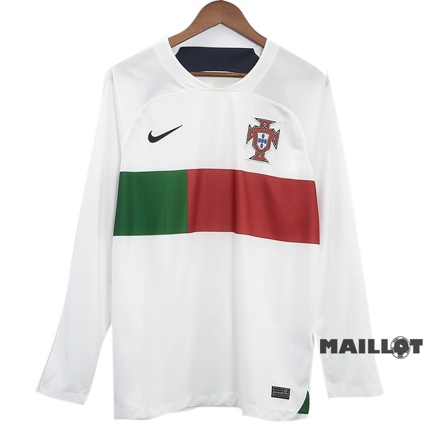 Foot Maillot Pas Cher Thailande Exterieur Manches Longues Portugal 2022 Blanc