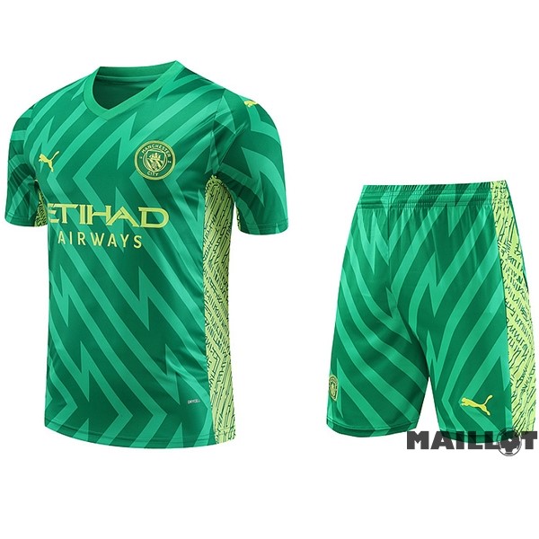 Foot Maillot Pas Cher Thailande Gardien Conjunto De Homme Manchester City 2023 2024 Vert