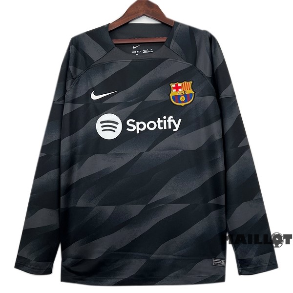 Foot Maillot Pas Cher Thailande Gardien Manches Longues Barcelona 2022 2023 Noir