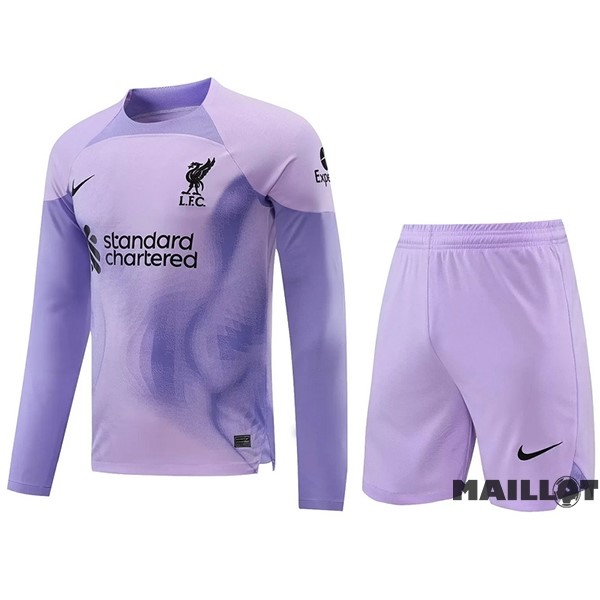 Foot Maillot Pas Cher Thailande Gardien Manches Longues Conjunto De Homme Liverpool 2022 2023 Purpura