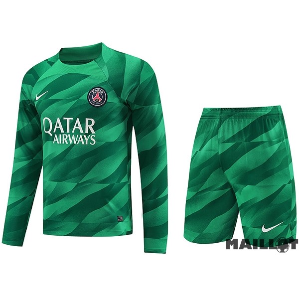 Foot Maillot Pas Cher Thailande Gardien Manches Longues Conjunto De Homme Paris Saint Germain 2023 2024 Vert