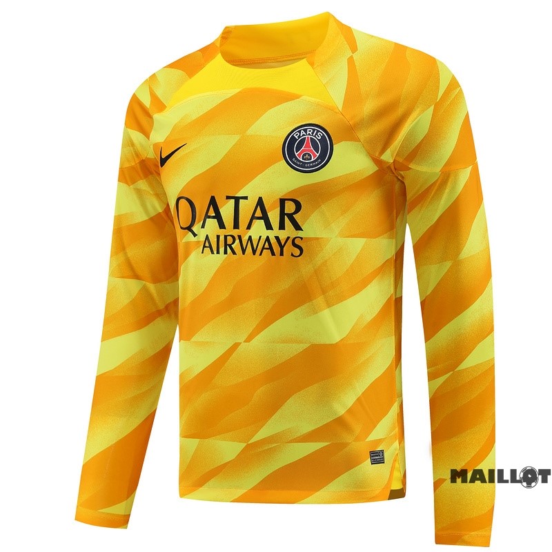 Foot Maillot Pas Cher Thailande Gardien Manches Longues Paris Saint Germain 2023 2024 Jaune