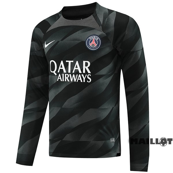 Foot Maillot Pas Cher Thailande Gardien Manches Longues Paris Saint Germain 2023 2024 Noir