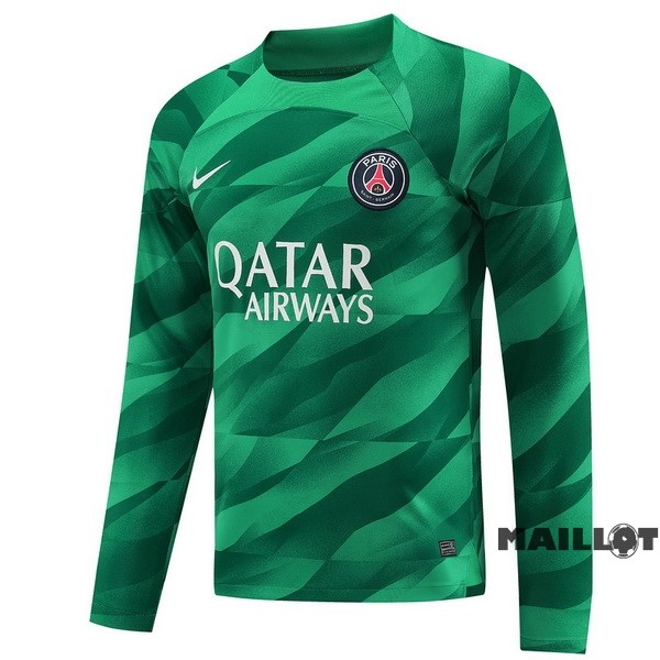 Foot Maillot Pas Cher Thailande Gardien Manches Longues Paris Saint Germain 2023 2024 Vert