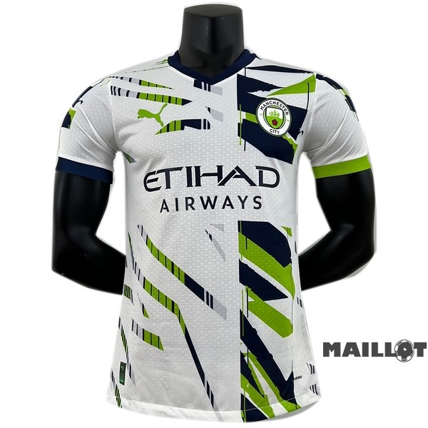 Foot Maillot Pas Cher Thailande Joueurs Spécial Maillot Manchester City 2023 2024 Blanc Vert