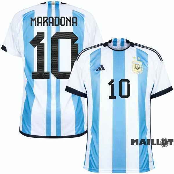 Foot Maillot Pas Cher Thailande NO.10 Maradona Domicile Maillot Argentine 2022 Bleu