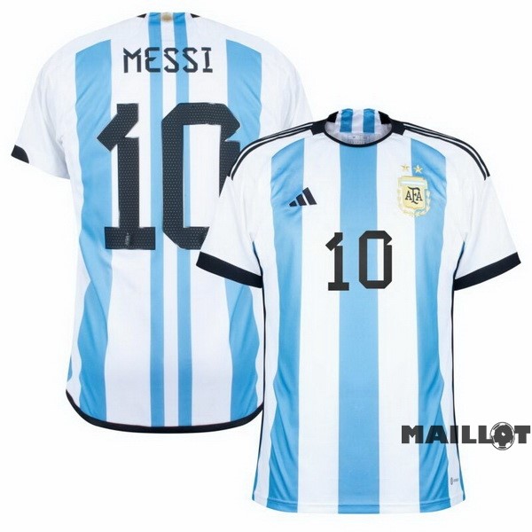 Foot Maillot Pas Cher Thailande NO.10 Messi Domicile Maillot Argentine 2022 Bleu