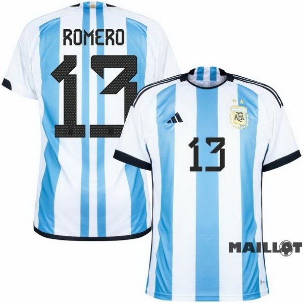 Foot Maillot Pas Cher Thailande NO.13 Romero Domicile Maillot Argentine 2022 Bleu