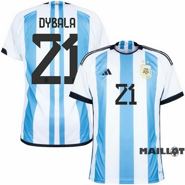 Foot Maillot Pas Cher Thailande NO.21 Dybala Domicile Maillot Argentine 2022 Bleu