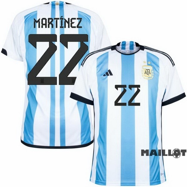 Foot Maillot Pas Cher Thailande NO.22 Martínez Domicile Maillot Argentine 2022 Bleu