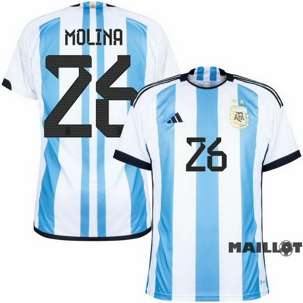 Foot Maillot Pas Cher Thailande NO.26 Molina Domicile Maillot Argentine 2022 Bleu