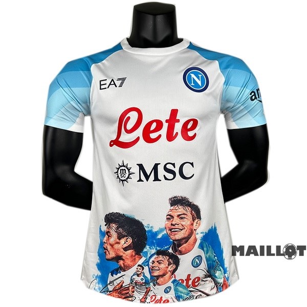 Foot Maillot Pas Cher Thailande Spécial Joueurs Maillot Napoli 2023 2024 Blanc III Bleu