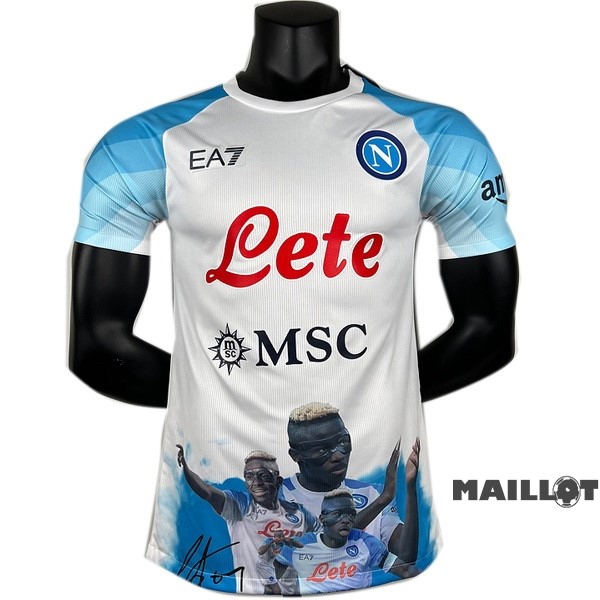 Foot Maillot Pas Cher Thailande Spécial Joueurs Maillot Napoli 2023 2024 Blanc I Bleu