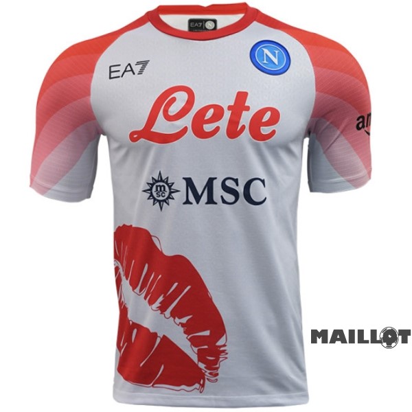 Foot Maillot Pas Cher Thailande Spécial Joueurs Maillot Napoli 2023 Blanc Rouge