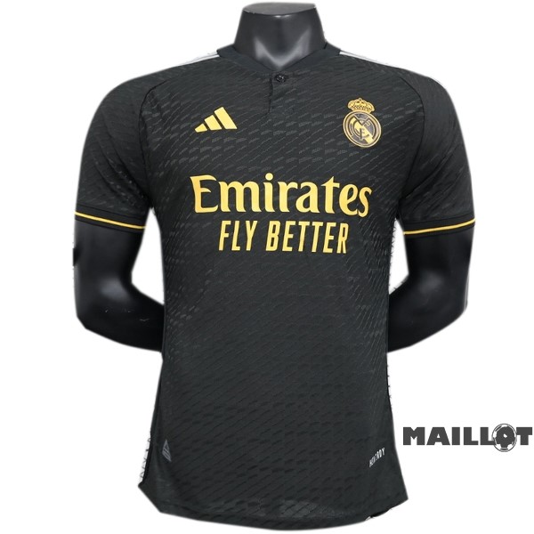 Foot Maillot Pas Cher Thailande Spécial Joueurs Maillot Real Madrid 2023 2024 Noir III Jaune