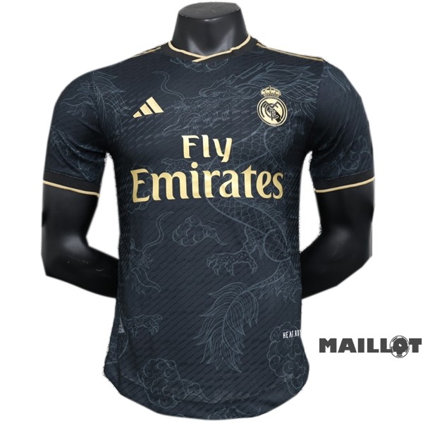 Foot Maillot Pas Cher Thailande Spécial Joueurs Maillot Real Madrid 2023 2024 Noir I Jaune