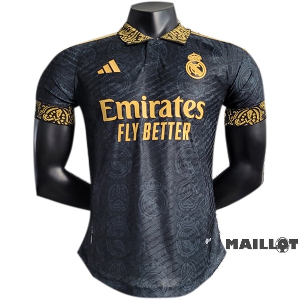 Foot Maillot Pas Cher Thailande Spécial Joueurs Maillot Real Madrid 2023 2024 Noir Jaune