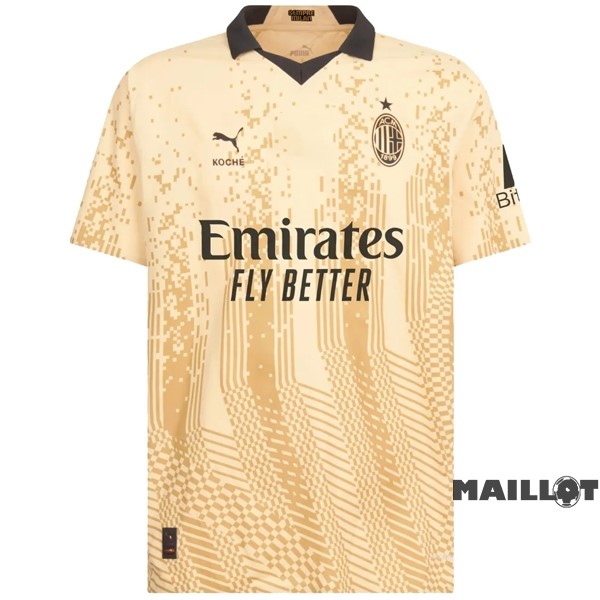 Foot Maillot Pas Cher Thailande Spécial Maillot AC Milan 2022 2023 Jaune