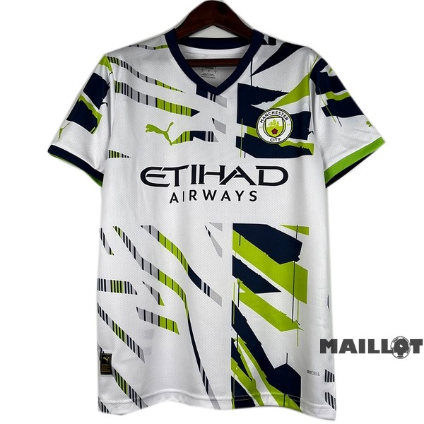 Foot Maillot Pas Cher Thailande Spécial Maillot Manchester City 2023 2024 Blanc Vert