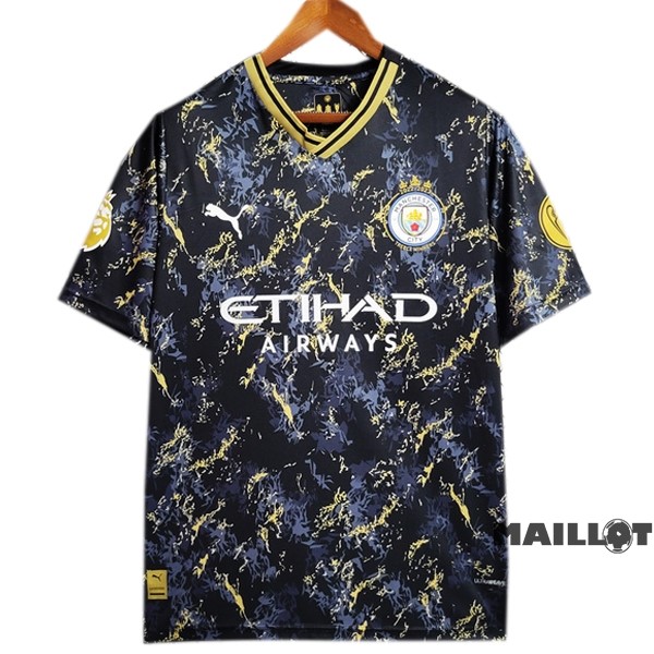 Foot Maillot Pas Cher Thailande Spécial Maillot Manchester City 2023 2024 Noir Jaune