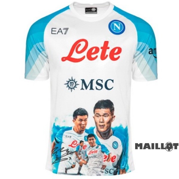 Foot Maillot Pas Cher Thailande Spécial Maillot Napoli 2023 2024 Blanc II Bleu