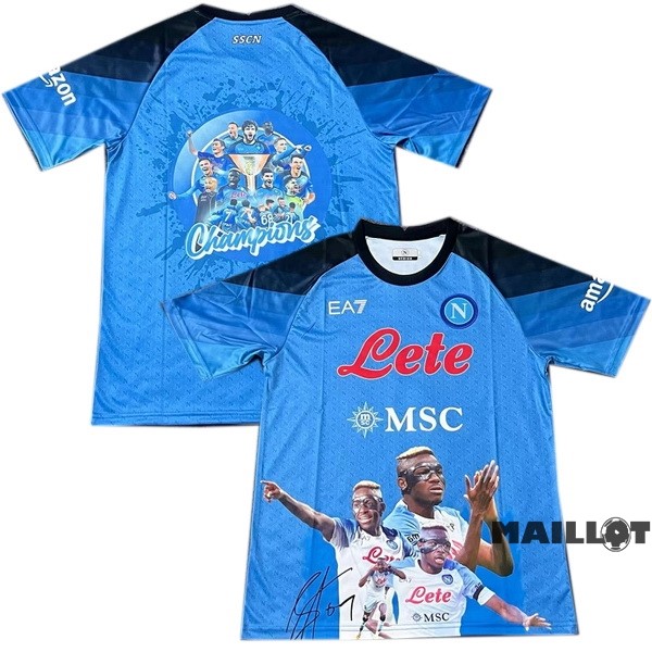 Foot Maillot Pas Cher Thailande Spécial Maillot Napoli 2023 2024 I Bleu