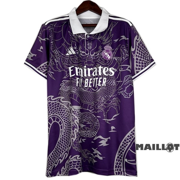 Foot Maillot Pas Cher Thailande Spécial Maillot Real Madrid 2023 2024 Purpura Blanc