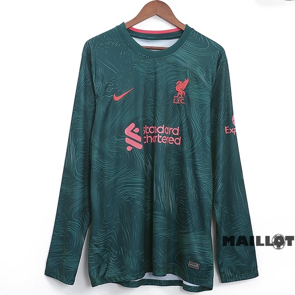 Foot Maillot Pas Cher Thailande Third Manches Longues Liverpool 2022 2023 Vert