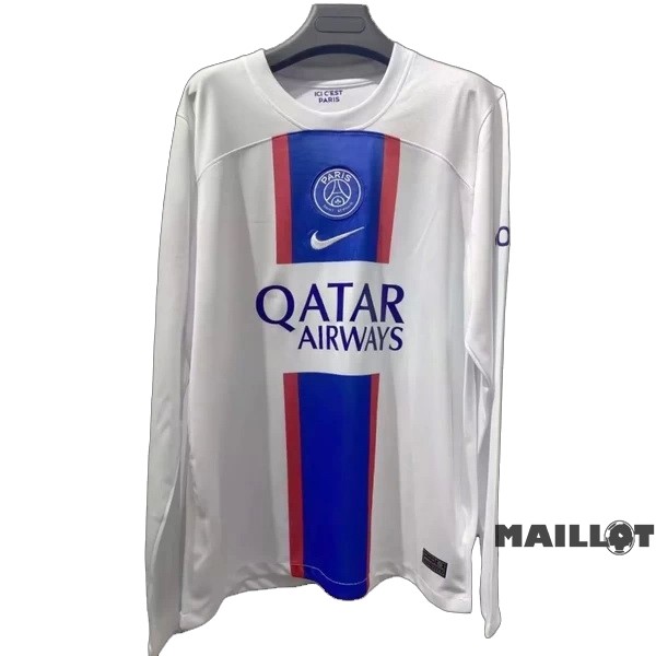 Foot Maillot Pas Cher Thailande Third Manches Longues Paris Saint Germain 2022 2023 Blanc