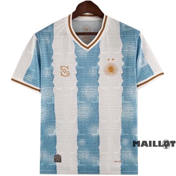 Foot Maillot Pas Cher Thailande Édition commémorative Maillot Argentine 2022 Bleu